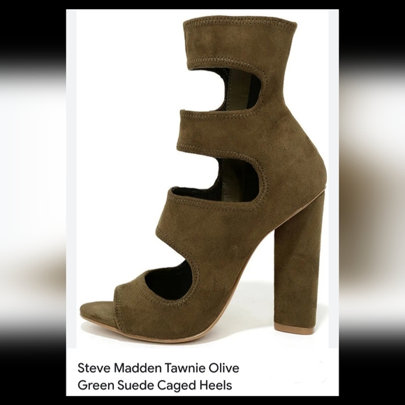 Steve Madden Tawny olive green caged heels size 9 - Picture 13 of 13